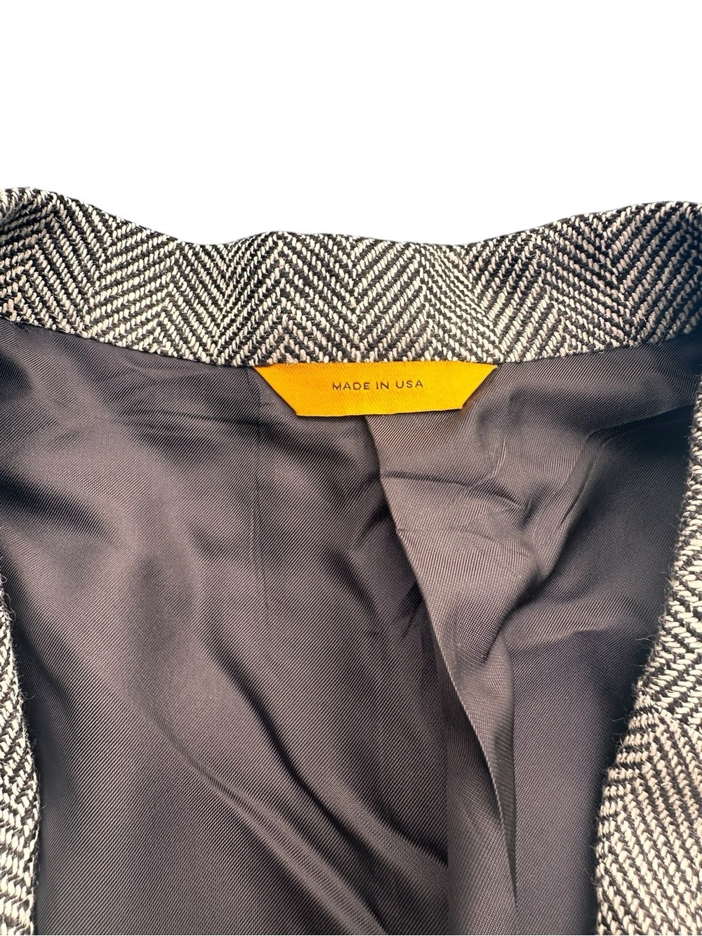 Hickey Freeman 44R Black Gray Sport Coat Blazer Houndstooth USA Made - Picture 5 of 13